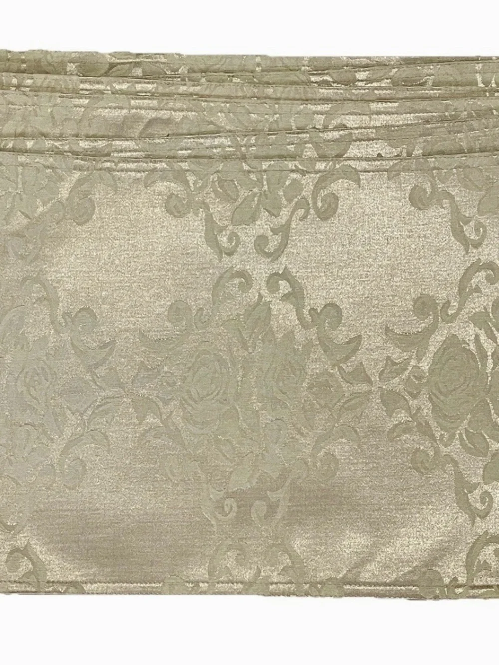 Damask Jacquard Champagne Gold Placemat Set of 6 Rectangle Elegant Roses 17.5x13